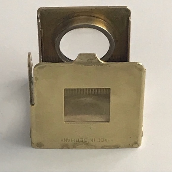 German Brass Folding Spring Loupe Stamp Jeweler Magnifying Glass w/Case - VTG - Picture 9 of 16